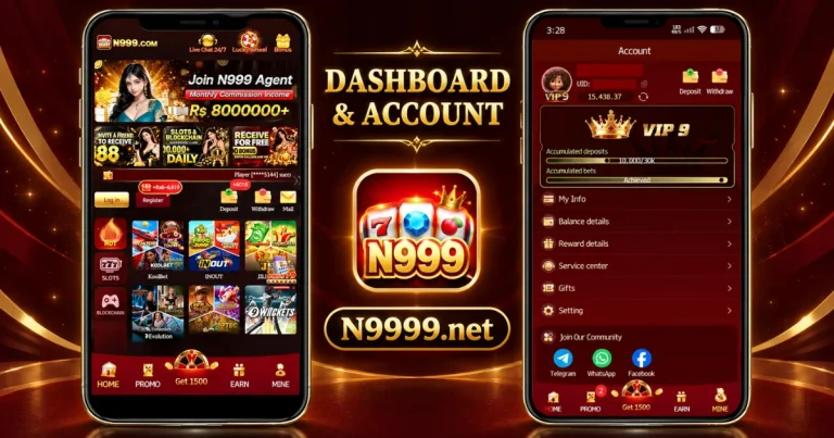 n999 game dashboard view